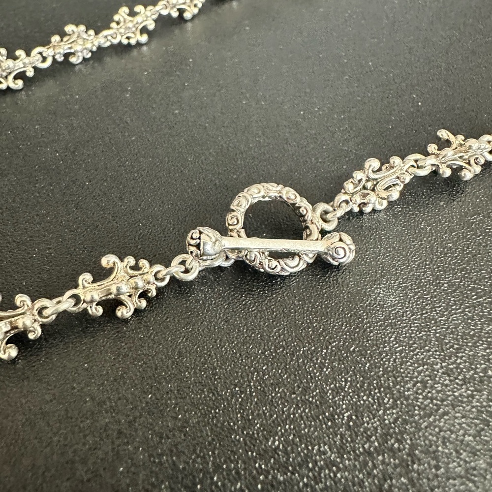 Elegant Sterling Silver Toggle Necklace